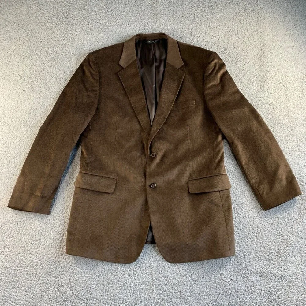 NEW Jos A Bank Blazer Mens 46 L Long Brown Corduroy Sport Coat Jacket Lyocell *